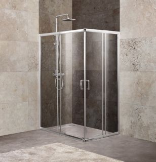 Душевой уголок прямоугольный, хром BelBagno UNIQUE-AH-2-100/115-75/90-P-Cr